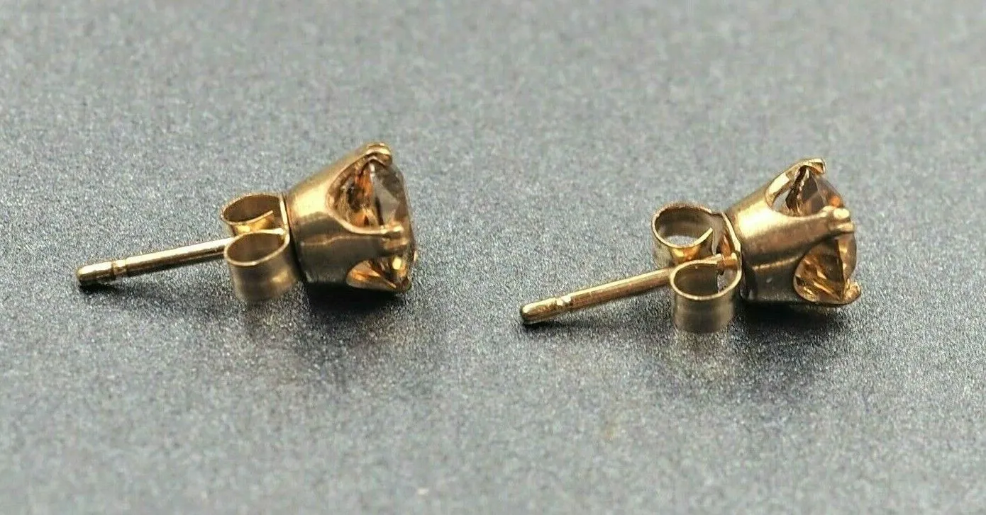 9ct Yellow Gold Golden Sapphire Stud Earrings