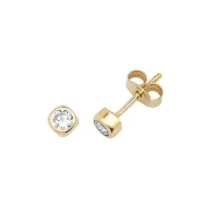 9ct  Yellow  Gold  Zirconia  Stud  Earrings  ES302