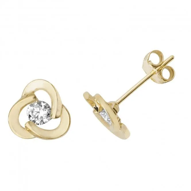 9ct Yellow Gold Zirconia Stud Earrings ES491