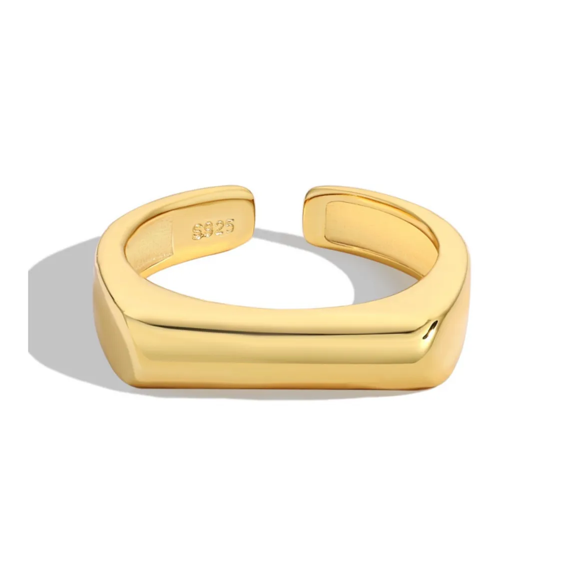 Adjustable Slim Rectangular Signet Ring