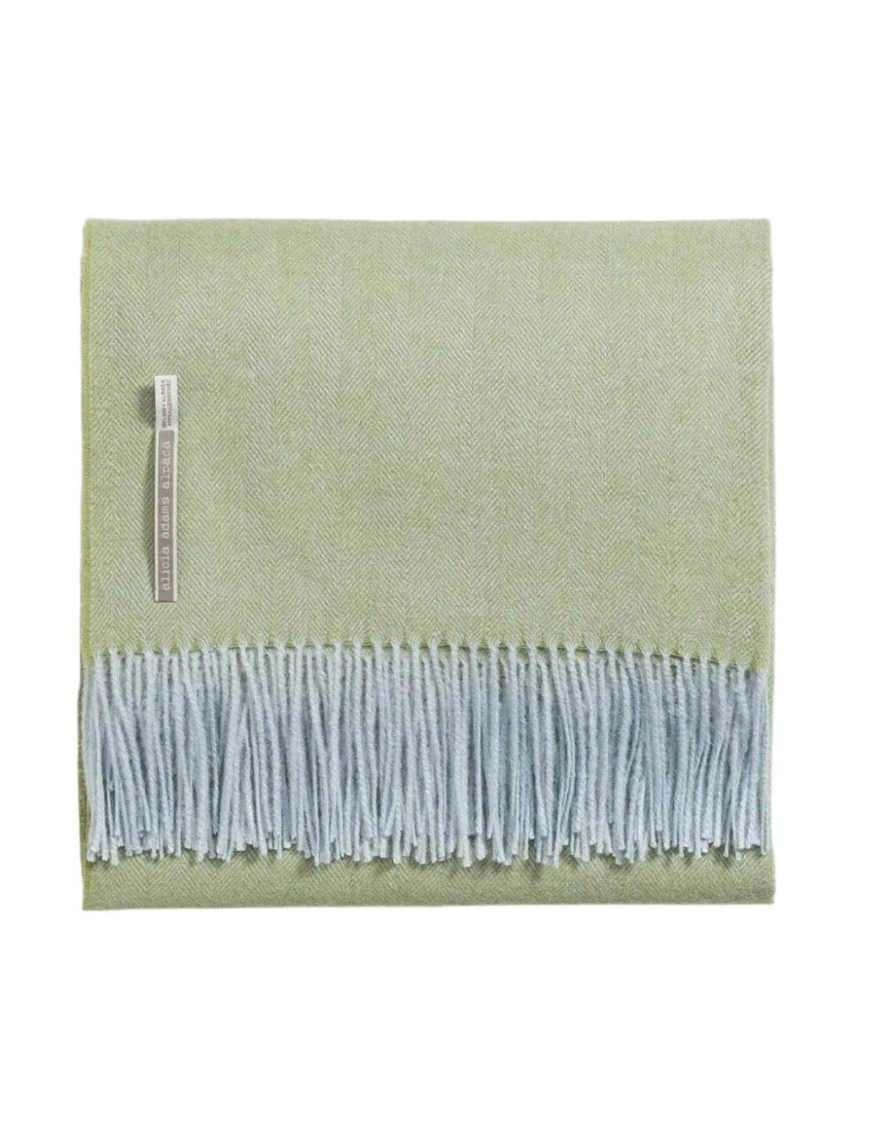 Alicia Adams Alpaca Throw in Peridot Aqua Herringbone