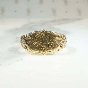 Al's Victorian Engraved Gold Signet Ring