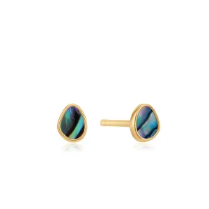 Ania Haie Gold Tidal Abalone Stud Earrings