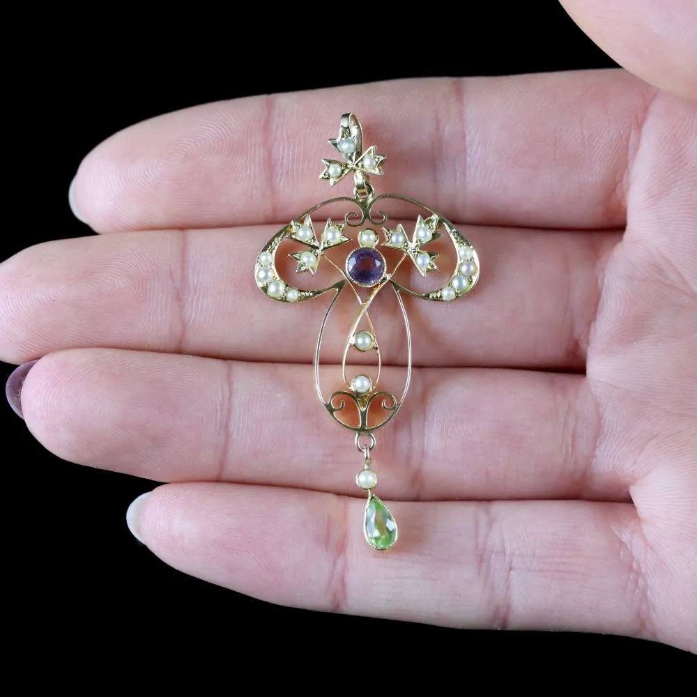 Antique 15Ct Gold Suffragette Pendant Edwardian Circa 1910