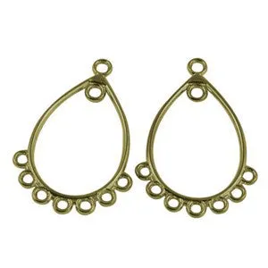 Antique Bronze Drop Chandelier Earring 38x22mm (10 pcs)