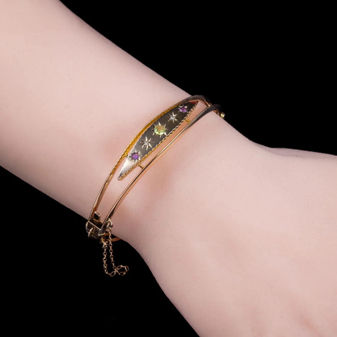 Antique Edwardian Suffragette 9Ct Gold Bangle Circa 1910