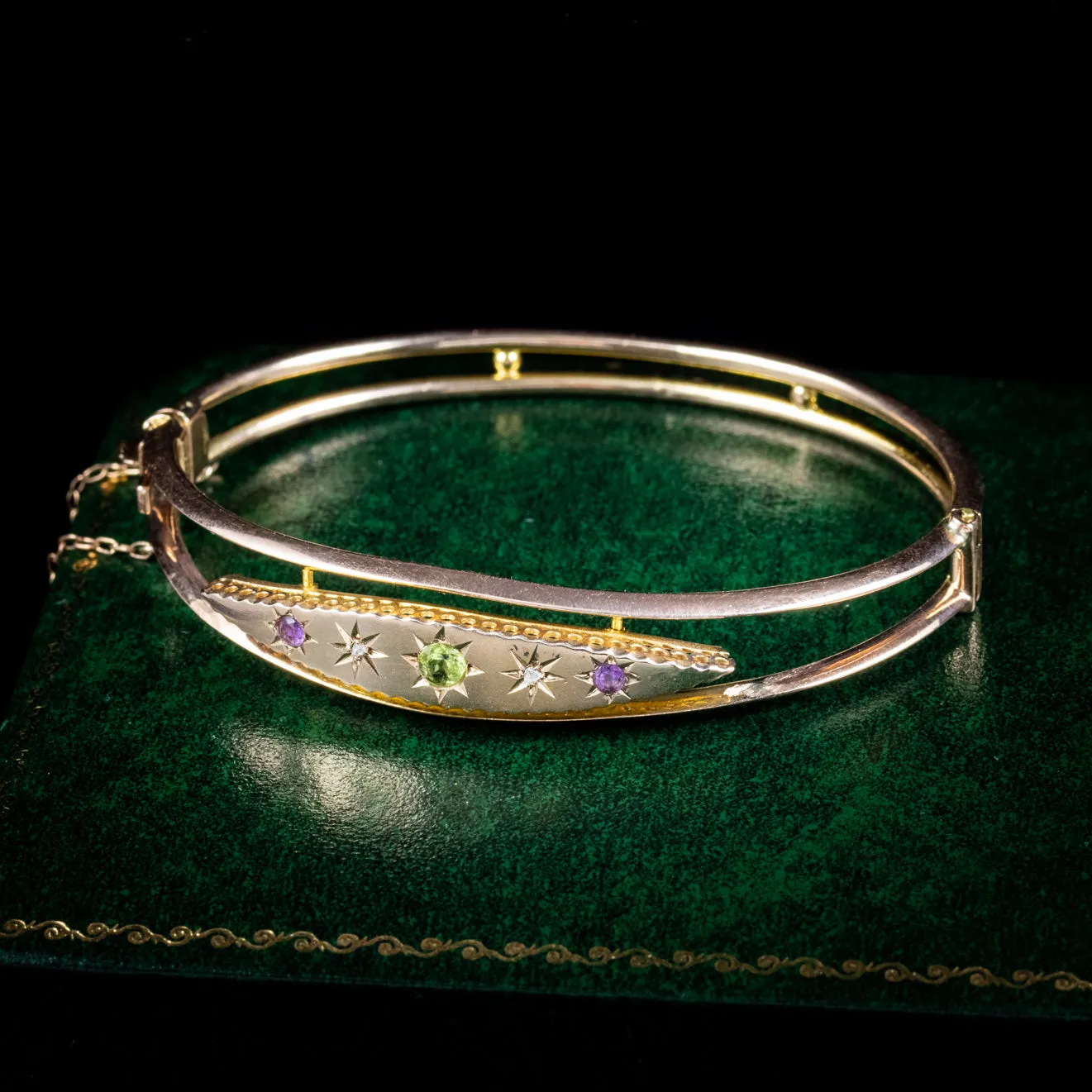 Antique Edwardian Suffragette 9Ct Gold Bangle Circa 1910