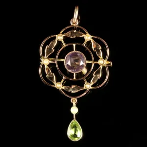 Antique Edwardian Suffragette 9Ct Gold Pendant Brooch Circa 1910