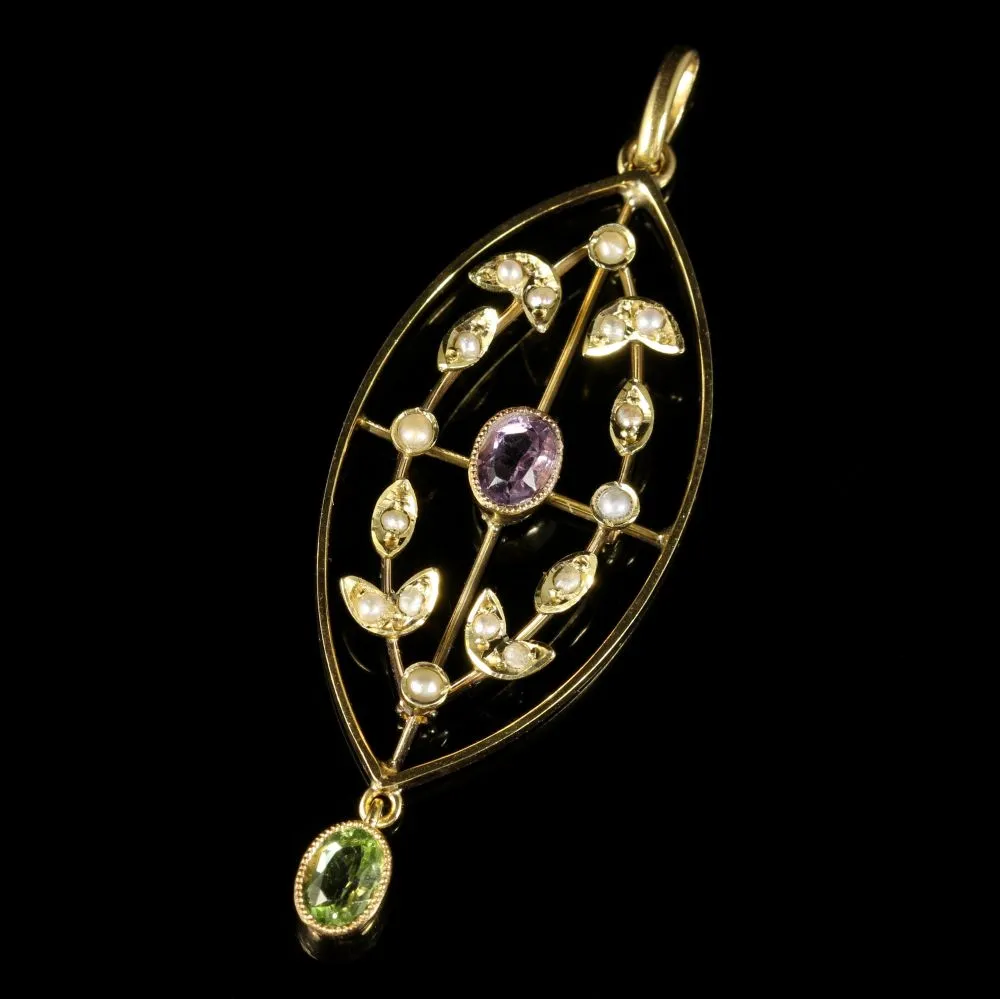 Antique Suffragette Victorian Pendant Circa 1900 9Ct Gold