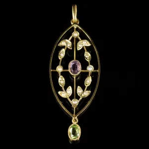 Antique Suffragette Victorian Pendant Circa 1900 9Ct Gold