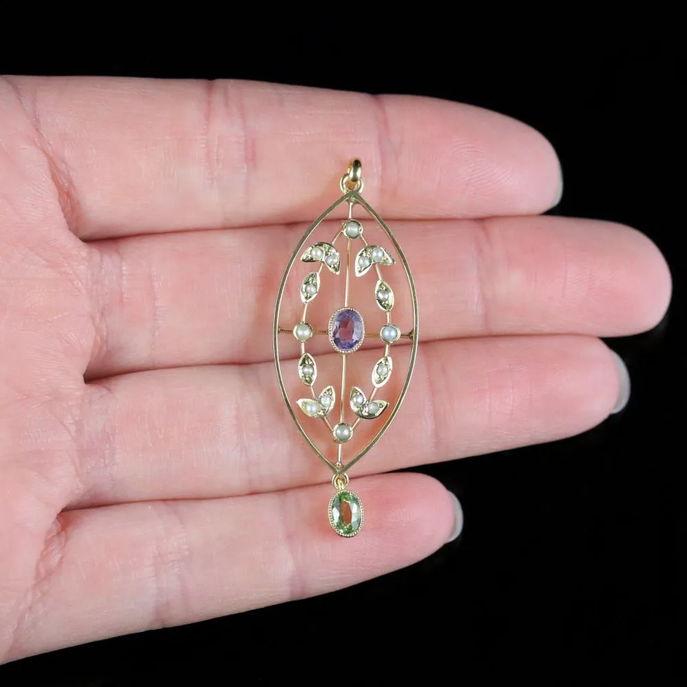 Antique Suffragette Victorian Pendant Circa 1900 9Ct Gold