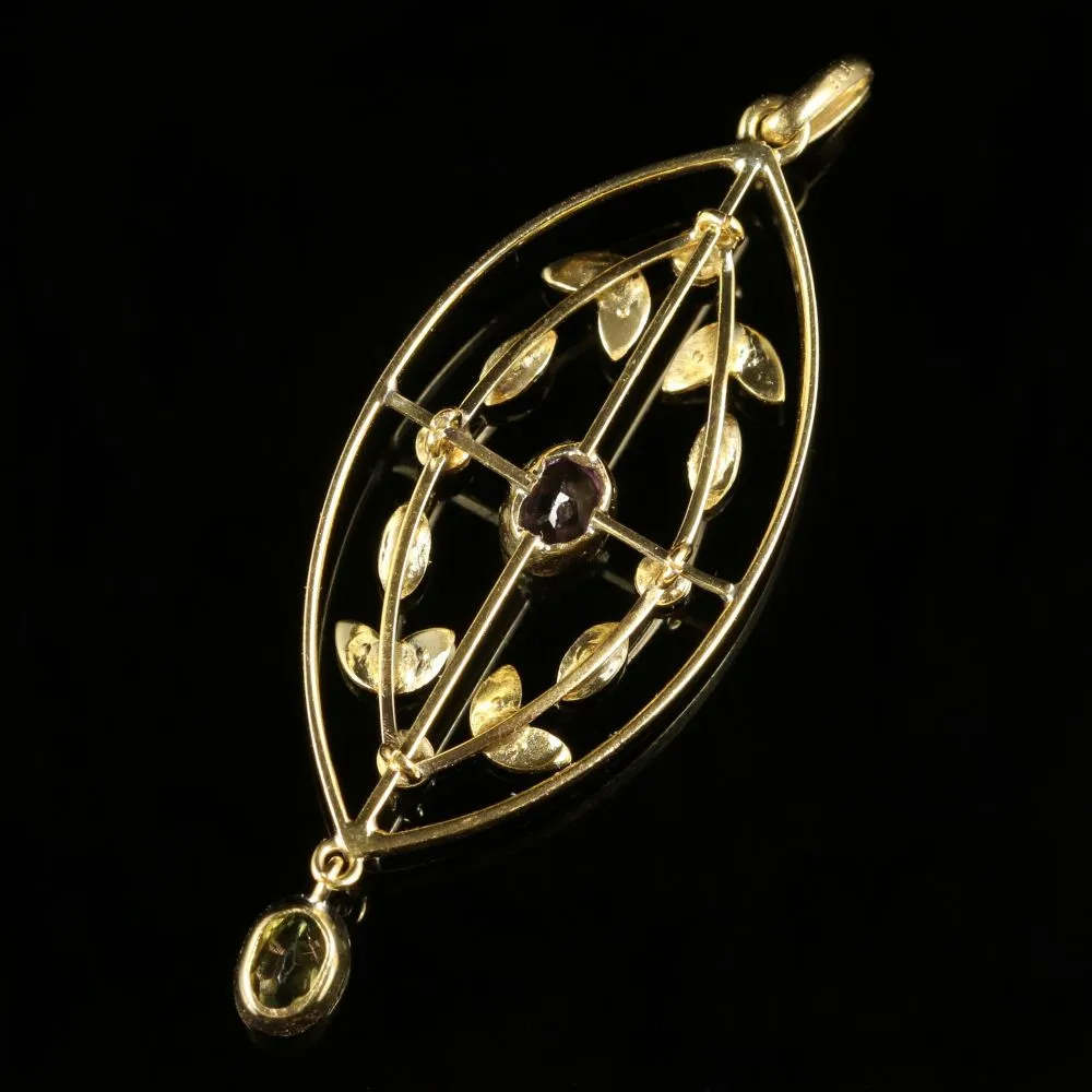 Antique Suffragette Victorian Pendant Circa 1900 9Ct Gold