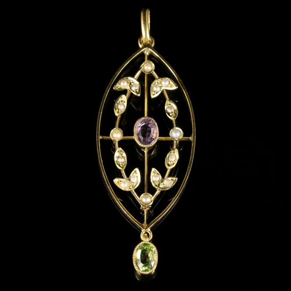 Antique Suffragette Victorian Pendant Circa 1900 9Ct Gold