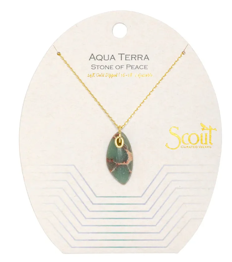 Aqua Terra-Stone of Peace | Organic Stone Necklace