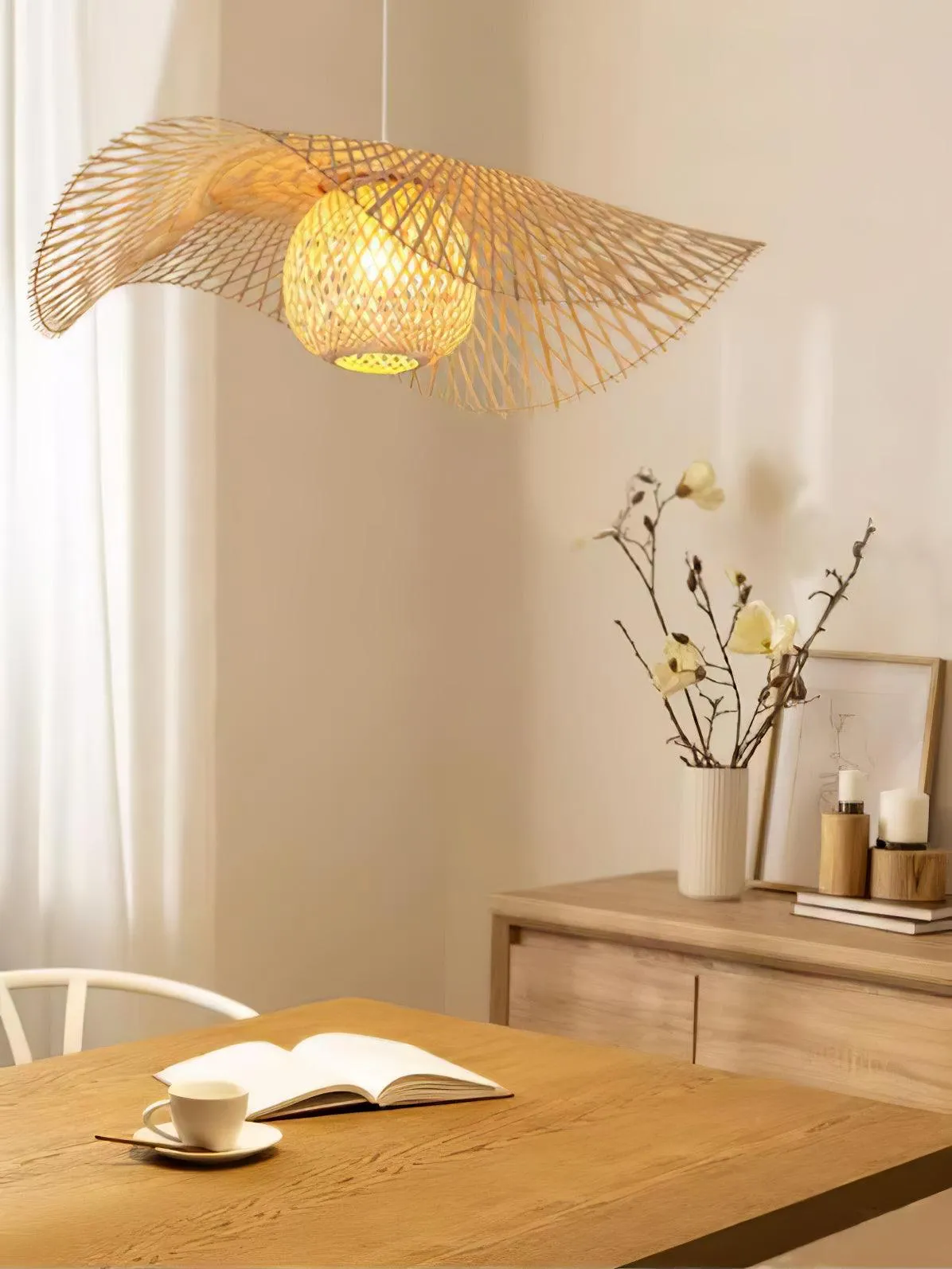 Bamboo Frame Pendant Lamp