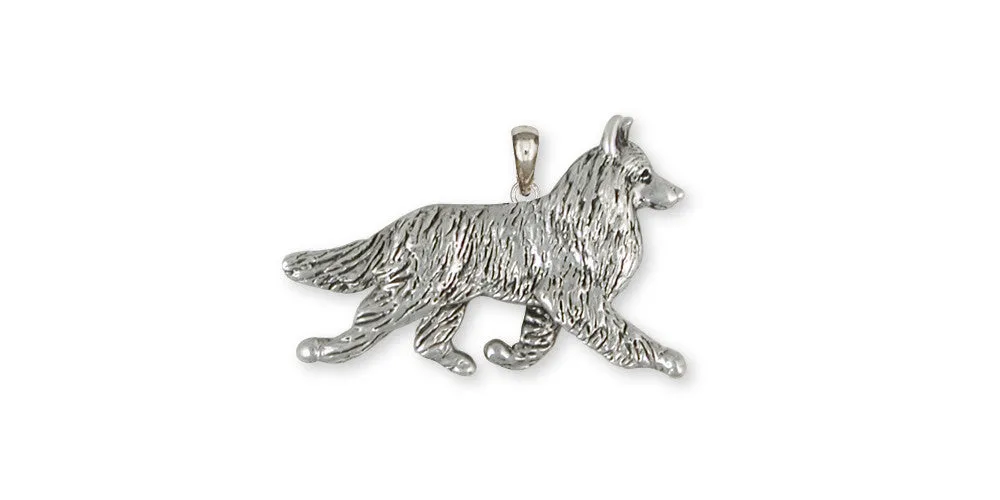 Belgian Tervuren Jewelry Sterling Silver Pendant Belgian Tervuren Charms And Belgian Tervuren Jewelry BV1-P