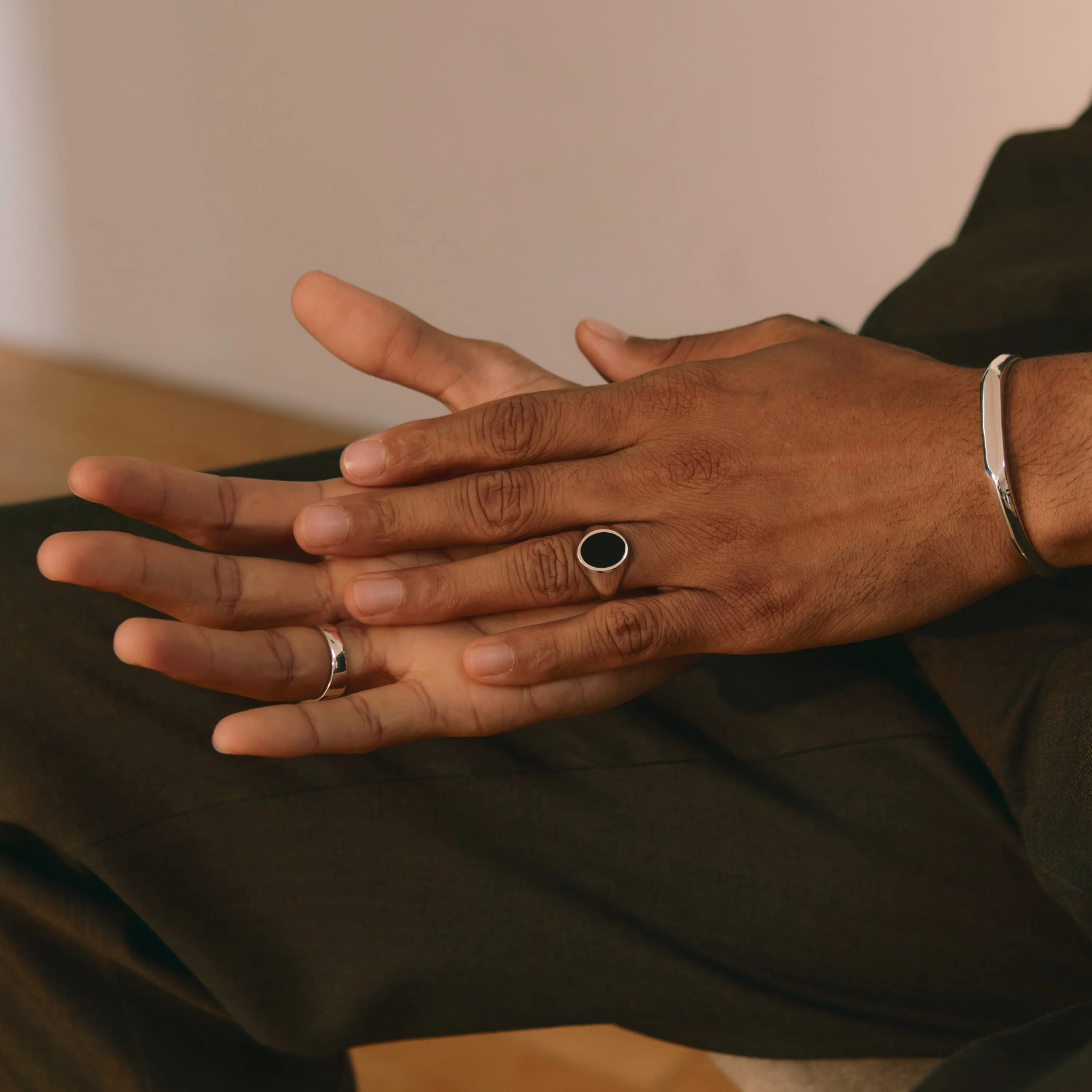 Black Onyx Signet Ring - Sterling Silver