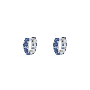 Blue Square Huggie Earrings