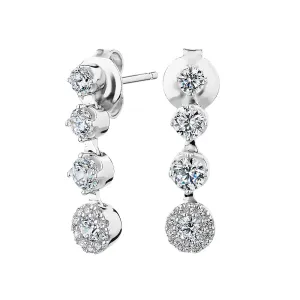 Celeste Round Brilliant drop earrings with 1.04 carats* of diamond simulants in sterling silver