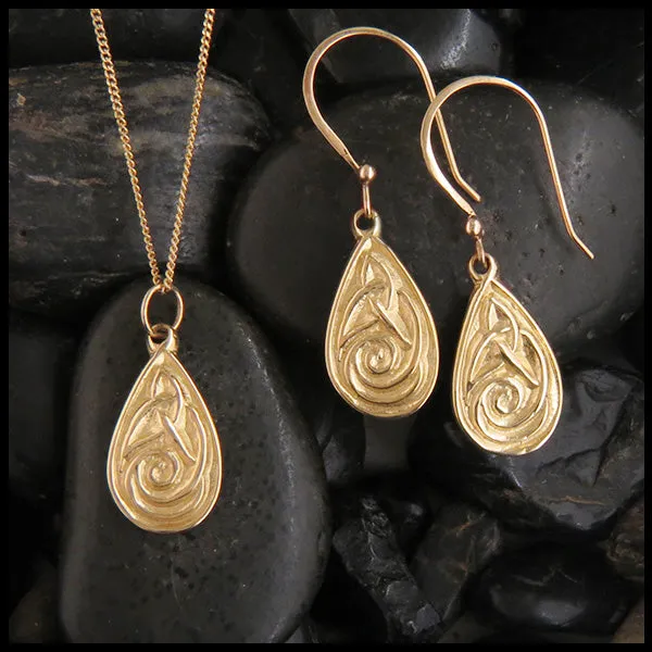 Celtic Drop Pendant and Earring Set