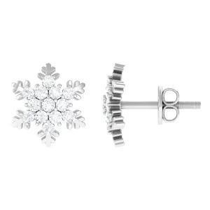 Certified Moissanite Snowflake Stud Earrings