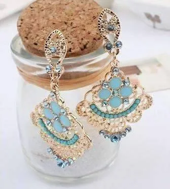 Charlotte's Oceanside Aqua Chandelier Earrings