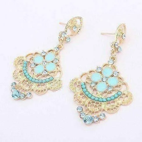 Charlotte's Oceanside Aqua Chandelier Earrings