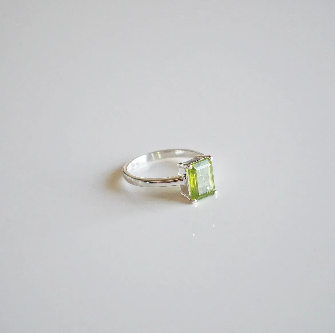 Citrine Ring, .925 Sterling Silver Citrine Natural Gemstone Sunshine Princess Emerald Cut Nickel Free Luxury Ring