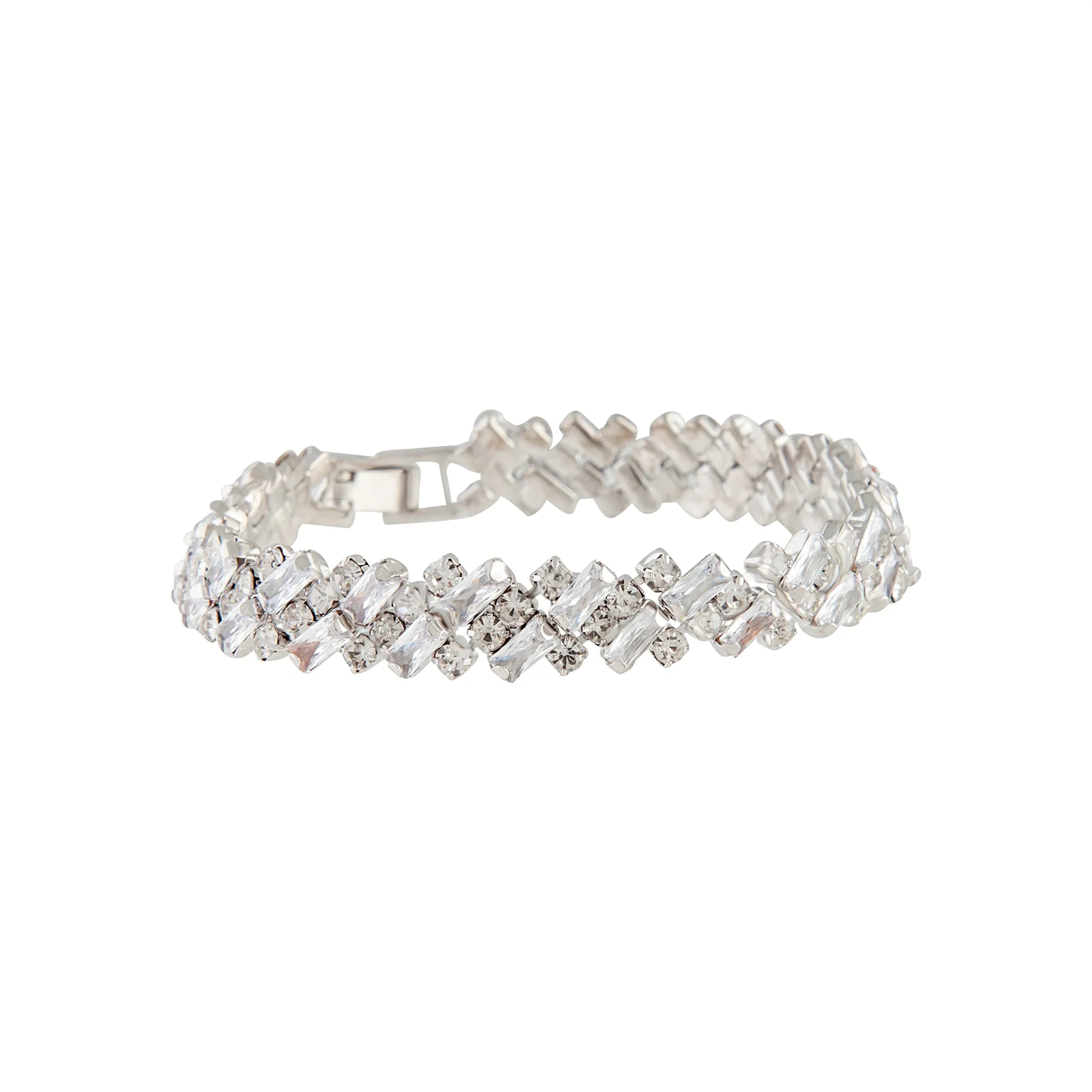 Crystal Baguette Clasp Bracelet