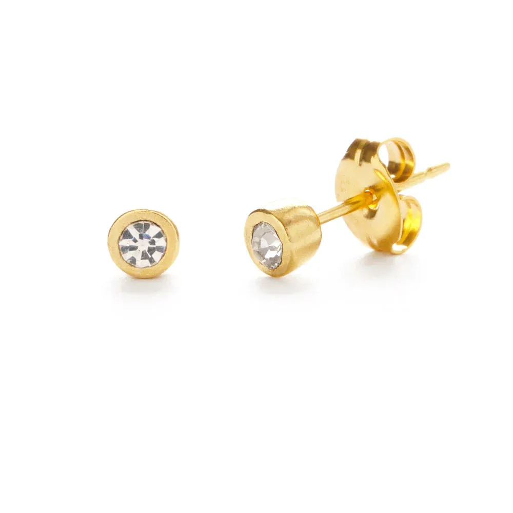 Crystal Tiny Dot Stud Earrings