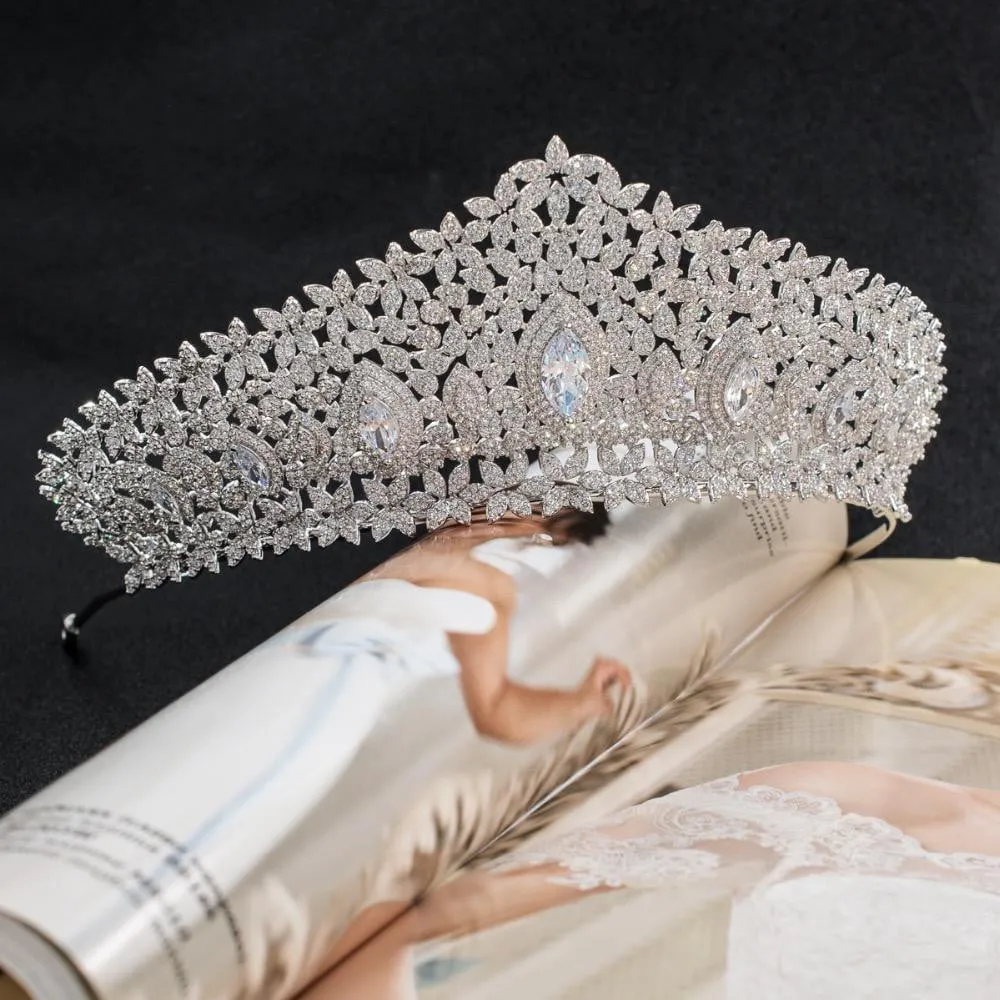 Cubic zircon wedding bridal tiara diadem hair jewelry CH10126