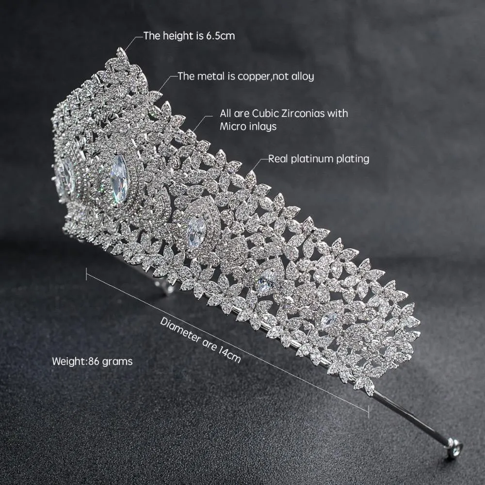 Cubic zircon wedding bridal tiara diadem hair jewelry CH10126