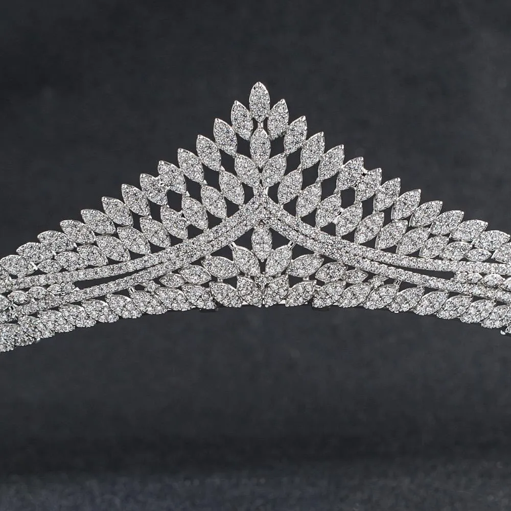 Cubic zircon wedding bridal tiara diadem hair jewelry CH10144