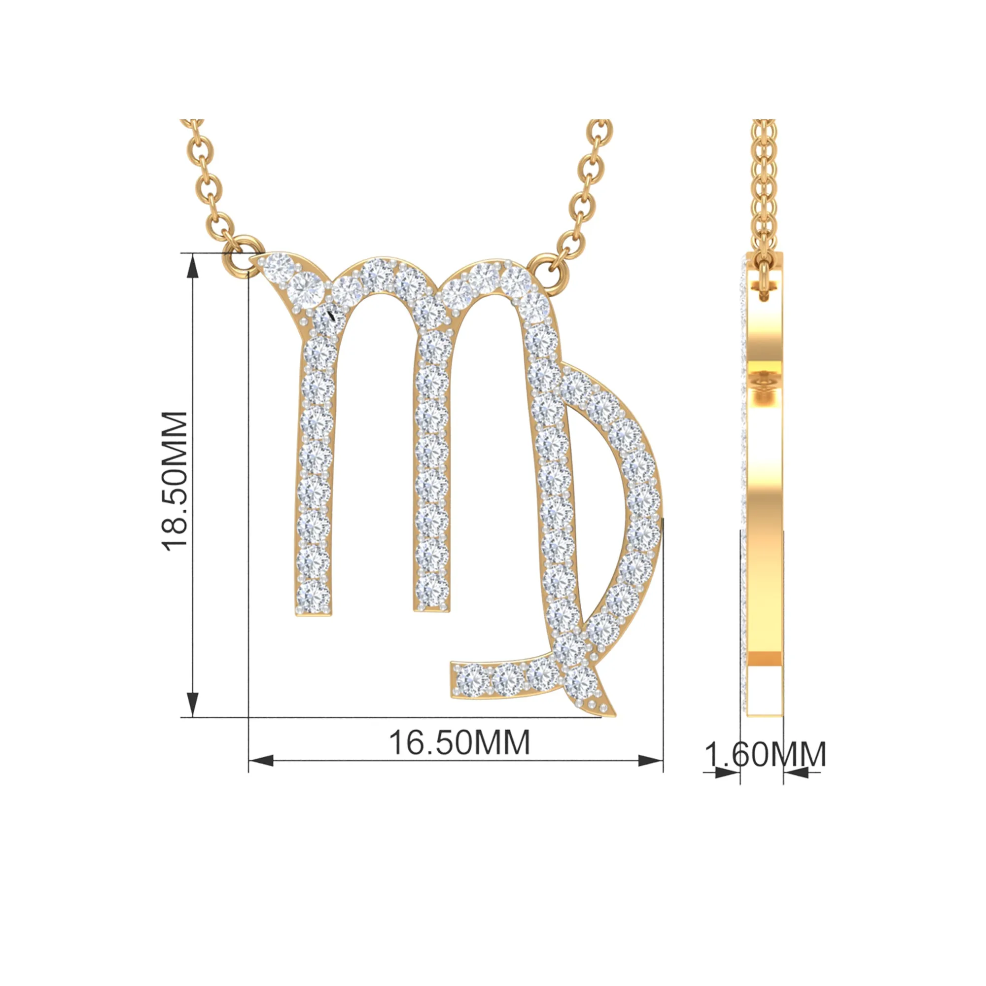 Cubic Zirconia Virgo Zodiac Necklace