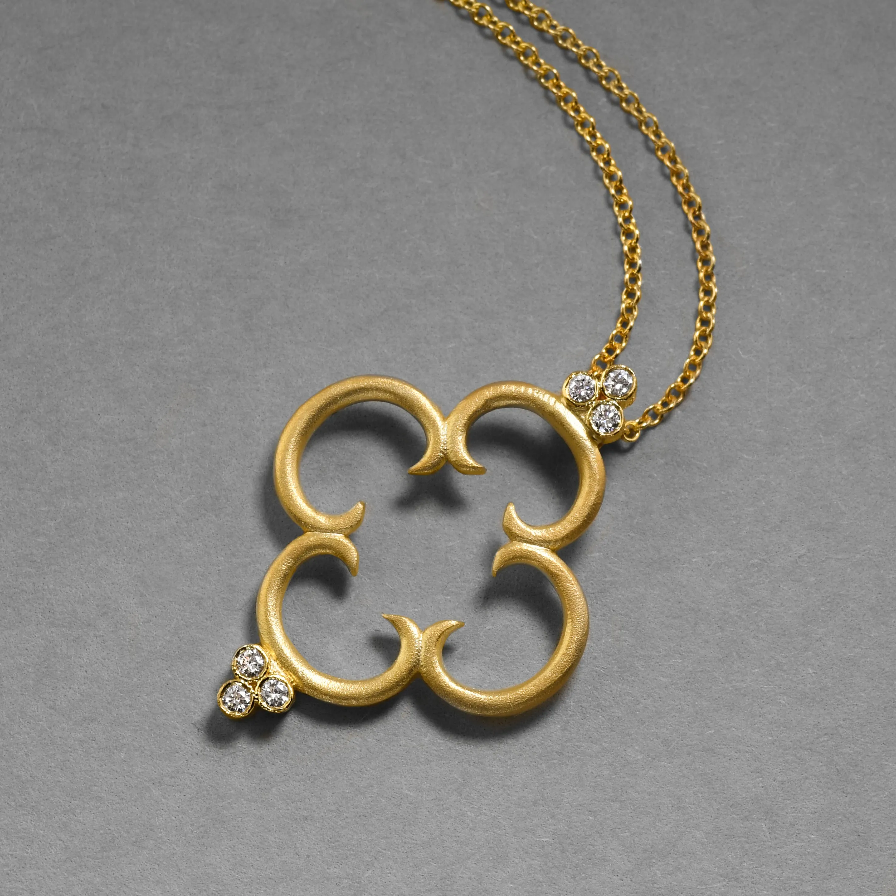 Curlicue Pendant With Diamonds