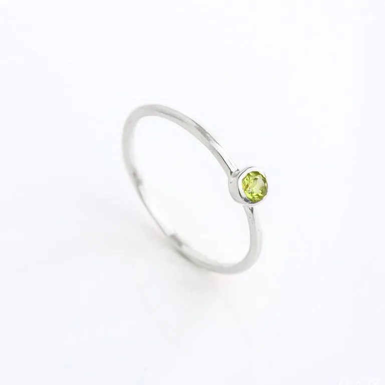 Dainty Stacking Peridot Ring : August Birthstone