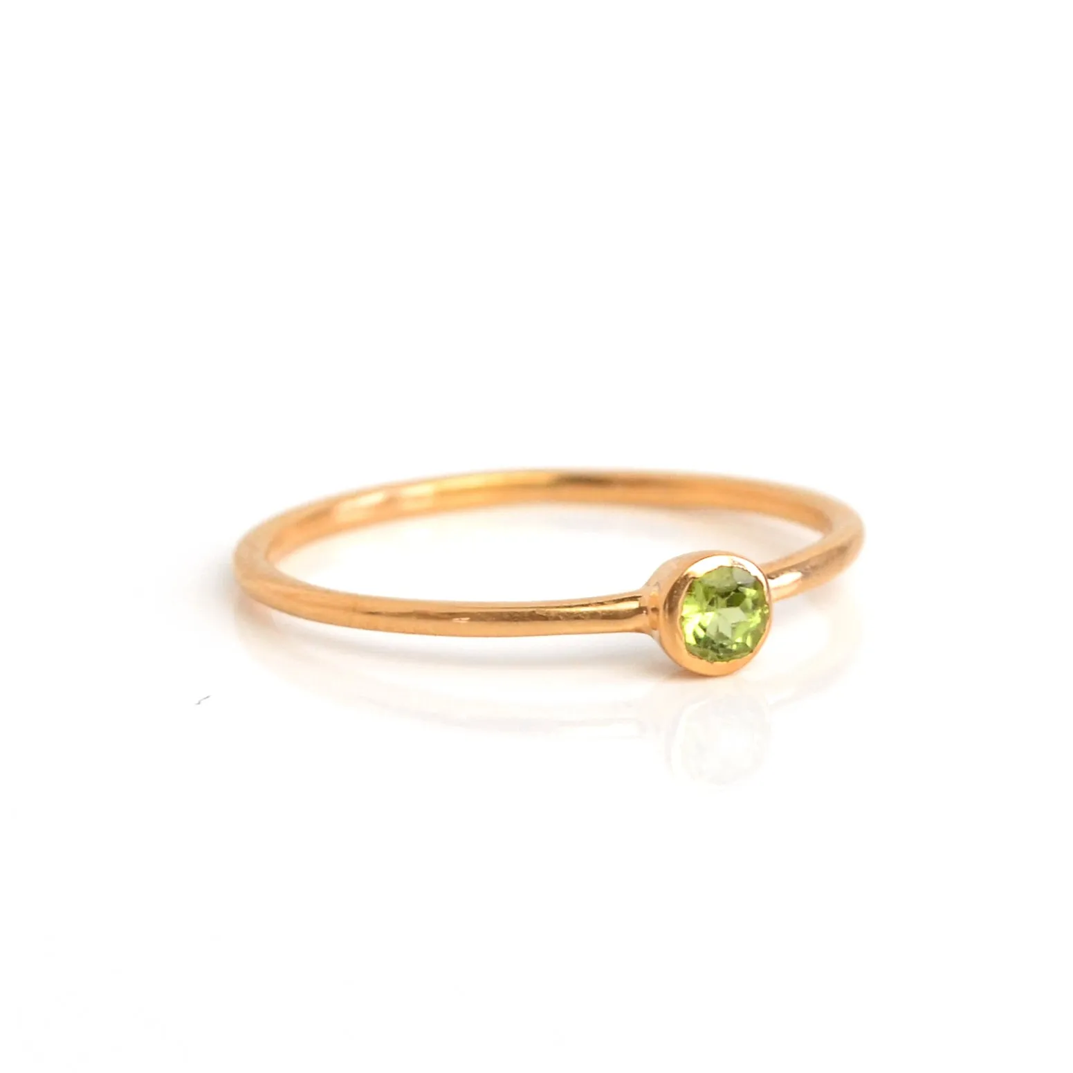 Dainty Stacking Peridot Ring : August Birthstone