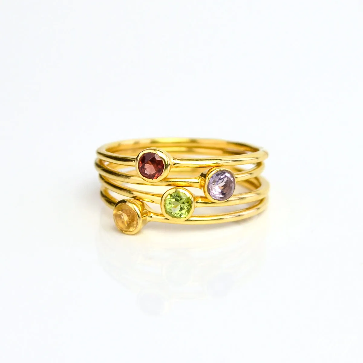 Dainty Stacking Peridot Ring : August Birthstone