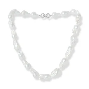 Decus cultured freshwater 'fireball' pearl necklace with pave clasp