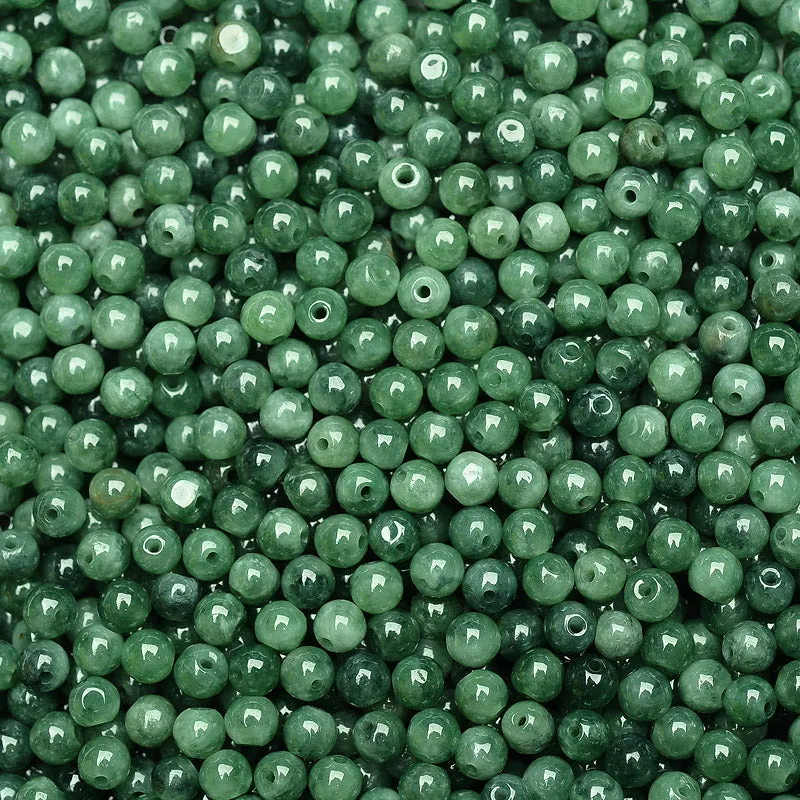 Diameter 4.5mm-5mm Natural Jade Beads Jadeite Grey Green Bead WBD24