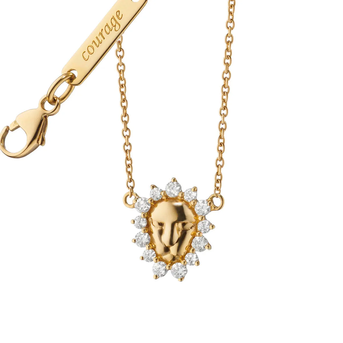 Diamond Critter Lion Courage Necklace