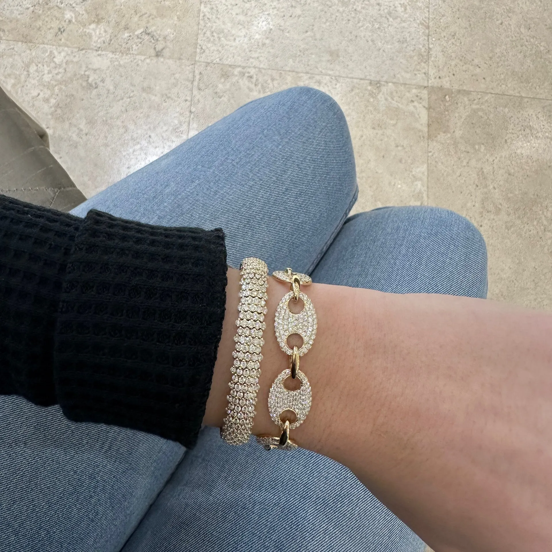 Diamond Multi Row Stretch Bracelet