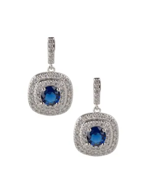 Double Halo Drop Earrings