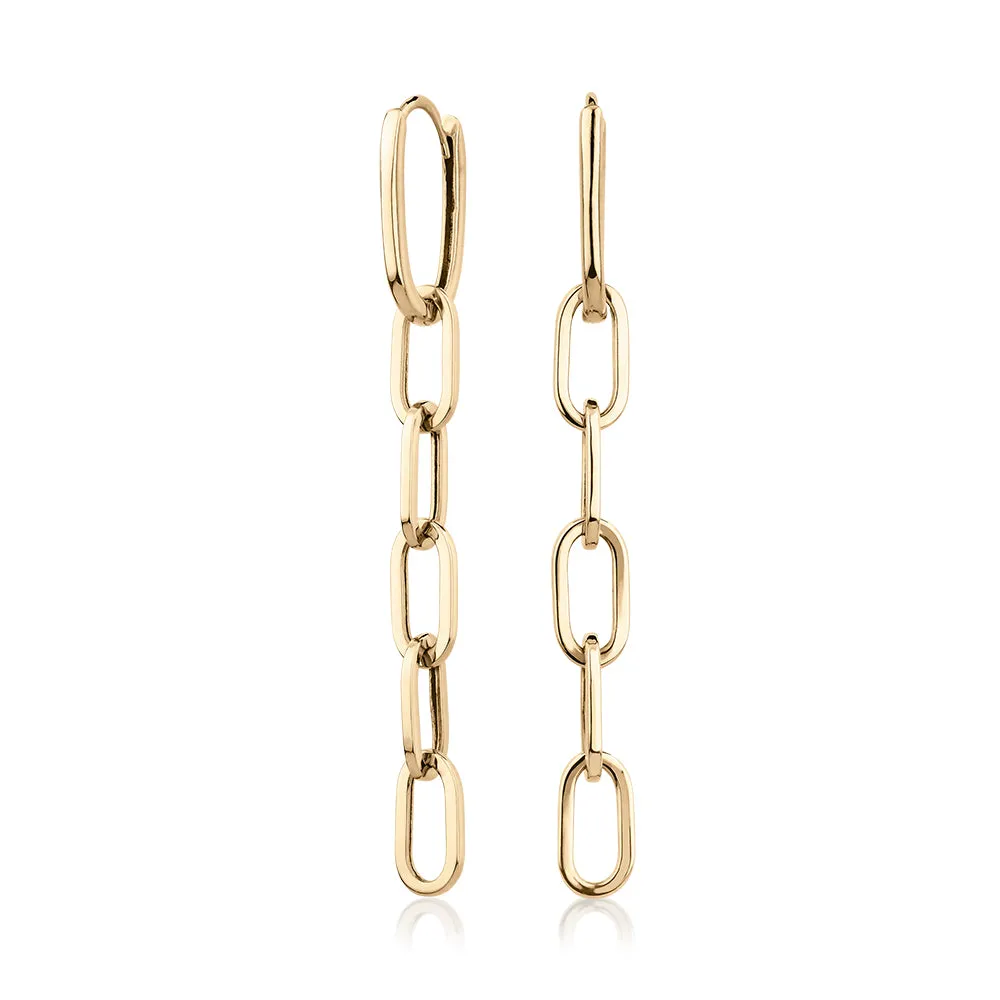 Drop earrings in 10 carat yellow gold