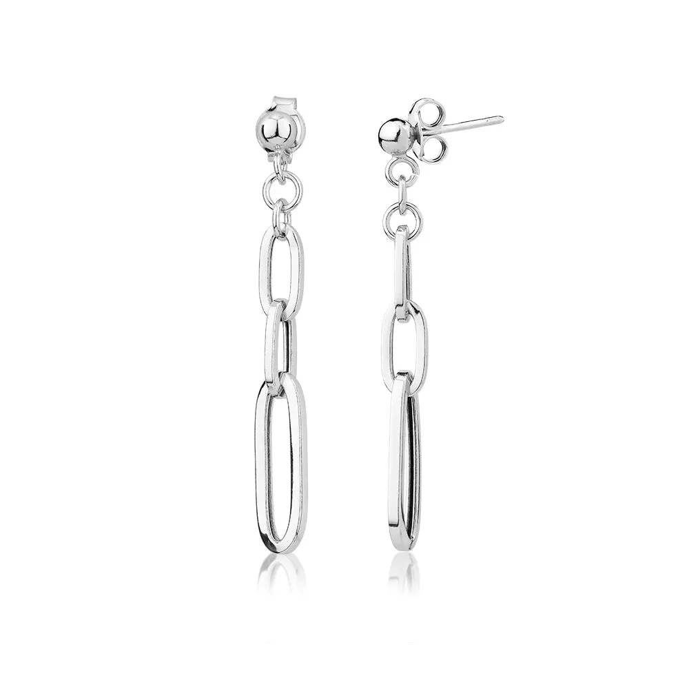 Drop earrings in sterling silver