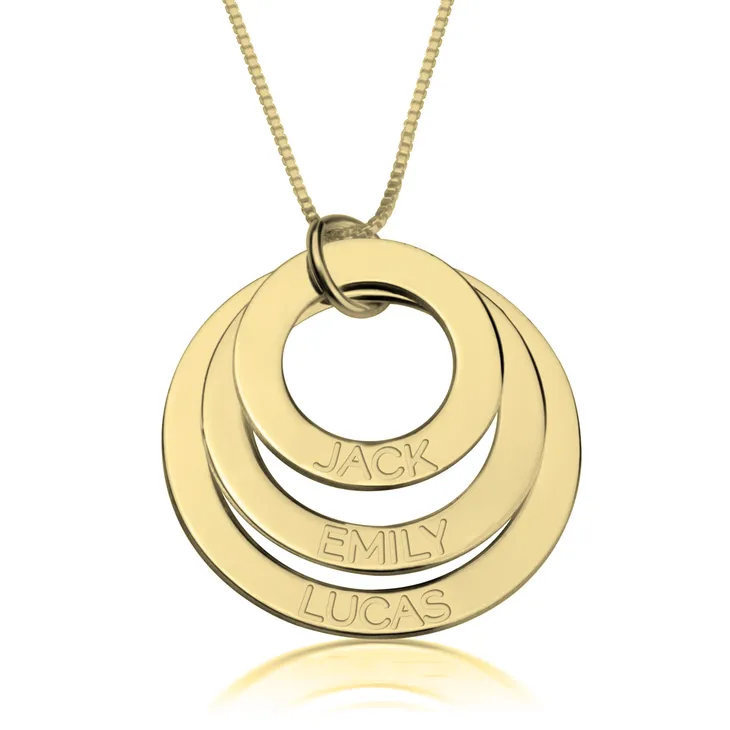 Engraved Mother Necklace - 14k Gold