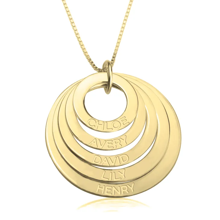 Engraved Mother Necklace - 14k Gold