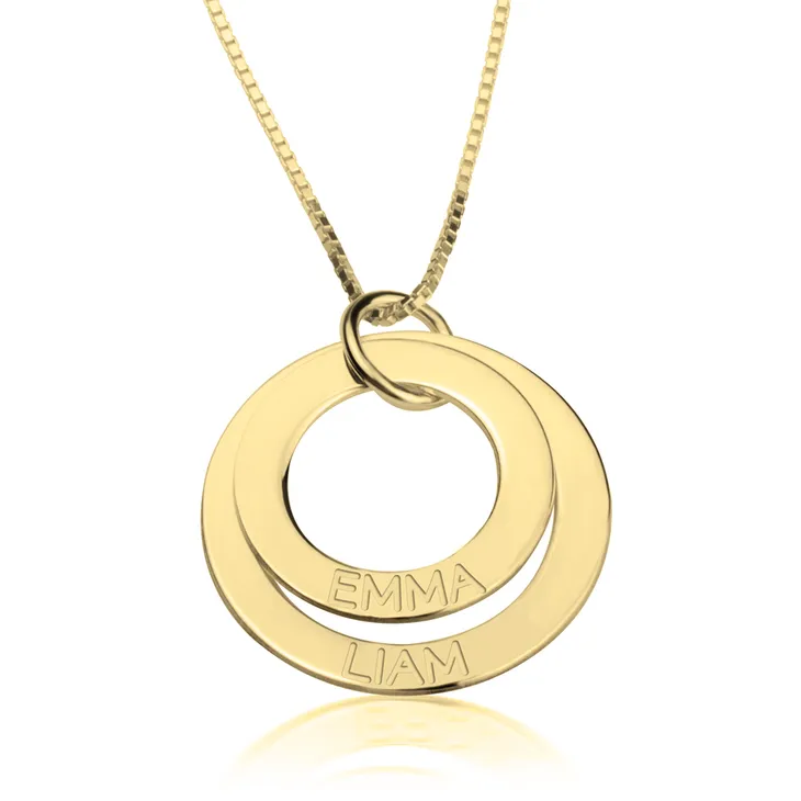 Engraved Mother Necklace - 14k Gold