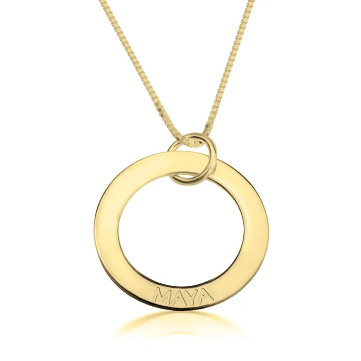 Engraved Mother Necklace - 14k Gold