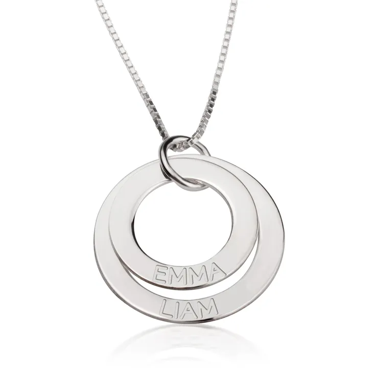 Engraved Mother Necklace - 14k White Gold